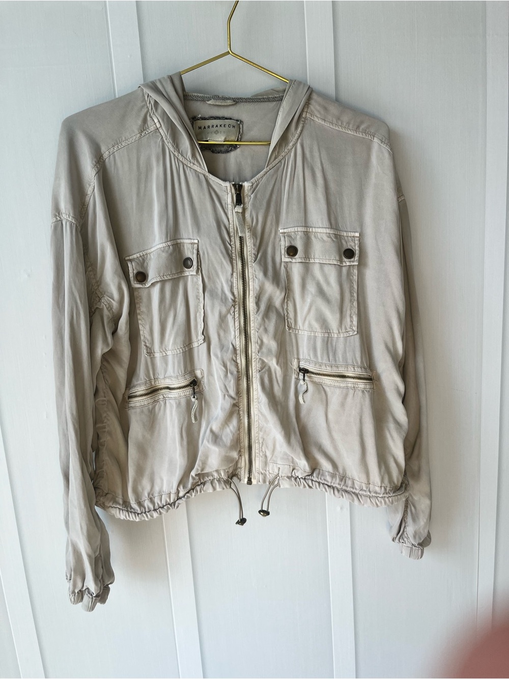Marrakech Sand Utility Zip-Front Jacket with Hood